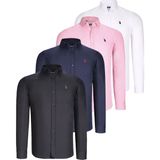 Dewberry Dörtlü Set G725 Dewberry Erkek Gömlek-Siyah-Beyaz-Lacivert-Pembe - XL - Renkli