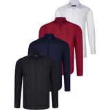 Dewberry Dörtlü Set G726 Dewberry Gömlek Siyah Beyaz Lacivert Bordo - Siyah - Beyaz - Lacivert - Bordo