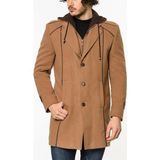 Dewberry Erkek Kaban Yün ve Polyester ile Konforlu Kullanım İçin Tasarlandı - Camel - XL