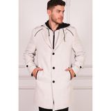 Dewberry Erkek Midi Palto %70 Yün %30 Polyester Açık Desenli Bej Renk Uzun Kollu - 2XL - Açık Bej