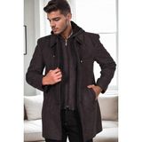 Dewberry Erkek Palto %70 Yün %30 Polyester Orta Kalınlık Uzun Kol Astarlı 2XL