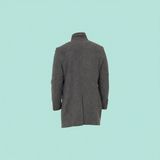 Dewberry Erkek Palto %70 Yün %30 Polyester Orta Kalınlık Uzun Kol Düz Desenli Siyah-Antrasit - XL