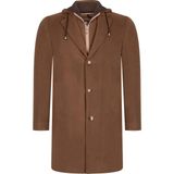 Dewberry Erkek Palto Camel Renk Orta Kalınlık %70 Yün - 30 Polyester Astarlı Tasarım - 3XL