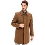 Dewberry Erkek Palto Camel Renk Yün Polyester Malzeme ile Midi Boy Uzun Kol M Beden