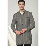 Dewberry Erkek Palto Ekose Gri %70 Yün %30 Polyester Orta Kalınlık Uzun Kol - 3XL - Renkli