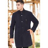 Dewberry Erkek Palto Koyu Lacivert %70 Yün %30 Polyester Orta Kalınlık Uzun Kol 3XL-PLT8386