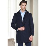 Dewberry Erkek Palto Lacivert %70 Yün %30 Polyester Orta Kalınlık Uzun Kol Özellikli PLT9376