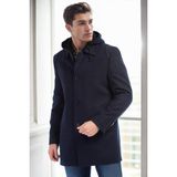 Dewberry Erkek Palto Lacivert Orta Kalınlık %70 Yün %30 Polyester Uzun Kol 3XL