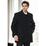 Dewberry Erkek Palto Siyah %70 Yün %30 Polyester Orta Kalınlık Uzun Kol Düz Desenli 2XL PLT9206
