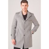 Dewberry Gri Palto Kadınlar İçin Yün ve Polyester Karışımı Modern Stil - 2XL
