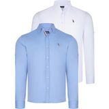 Dewberry Ikili Set G674 Dewberry Erkek Gömlek Beyaz Bebe Mavi - Beyaz - Bebe Mavi