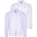 Dewberry Ikili Set G674 Dewberry Erkek Gömlek Beyaz Pembe - XL - Beyaz - Pembe