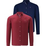 Dewberry Ikili Set G674 Dewberry Erkek Gömlek Lacivert Bordo - Bordo - Lacivert