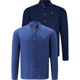 Dewberry Ikili Set G674 Dewberry Erkek Gömlek Lacivert Indigo - Lacivert - İndigo