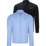 Dewberry Ikili Set G674 Dewberry Erkek Gömlek Siyah Bebe Mavi - Siyah - Bebe Mavisi