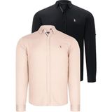 Dewberry Ikili Set G674 Dewberry Erkek Gömlek-Siyah-Bej - Siyah - Bej
