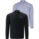 Dewberry Ikili Set G674 Dewberry Erkek Gömlek-Siyah-Gri