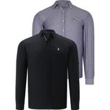 Dewberry Ikili Set G674 Dewberry Erkek Gömlek Siyah Kot Mavisi - XL - Siyah - Kot Mavisi