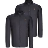 Dewberry Ikili Set G725 Dewberry Erkek Gömlek-Siyah-Siyah