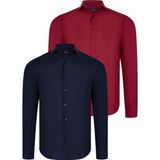 Dewberry Ikili Set G726 Dewberry Erkek Gömlek-Lacivert- Bordo - Lacivert - Bordo