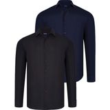 Dewberry Ikili Set G726 Dewberry Erkek Gömlek-Siyah-Lacivert - Siyah - Lacivert