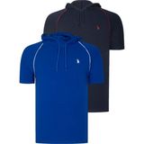 Dewberry Ikili Set T8570 Dewberry Kapşonlu Erkek T-Shırt-Lacivert- Sax - M - Lacivert - Saks