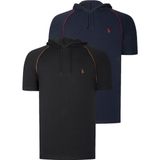 Dewberry Ikili Set T8570 Dewberry Kapşonlu Erkek T-Shırt-Siyah-Lacivert
