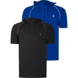 Dewberry Ikili Set T8570 Dewberry Kapşonlu Erkek T-Shırt-Siyah-Saks - Siyah - Saks