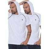 Dewberry İkili Set T8570 Kapüşonlu Erkek T-Shirt - XL - Beyaz