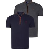 Dewberry Ikili Set T8571 Dewberry Fermuarlı Erkek T-Shırt-Antrasit-Lacivert - Antrasit - Lacivert