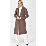 Dewberry Kadın Palto Uzun Kol Vizon Polyester Malzemeden Düz Desenli Şık Tasarım Z6628