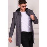 Dewberry Midi Palto Kadınlar İçin Yün ve Polyester Karışımı Düz Lacivert - 3XL