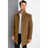 Dewberry Palto Erkekler İçin Yün ve Polyester Malzemeden Üretilmiş Modern Kaban - Camel - XL