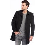 Dewberry PLT7226 Erkek Palto Desenli Antrasit Yün Karışımlı Büyük Beden Dış Giyim - 3XL