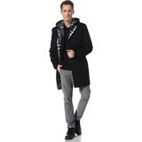 Dewberry PLT7610 Erkek Palto Siyah Yün Karışımlı Dış Giyim - 2XL