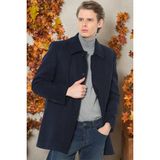 Dewberry PLT8206 Dewberry Erkek Palto-Düz Lacivert - 2XL