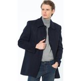Dewberry PLT8206 Erkek Palto Lacivert Yün Karışımlı Dış Giyim - 3XL