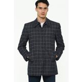 Dewberry PLT8206 Lacivert Desenli Erkek Palto