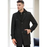 Dewberry PLT8334 Erkek Palto Açık Desenli Antrasit %70 Yün %30 Polyester Orta Kalınlık Uzun Kol - 2XL