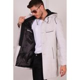 Dewberry PLT8335 Dewberry Erkek Palto-Diagonal Açık Gri
