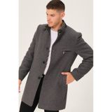Dewberry PLT8367 Düz Gri Erkek Palto