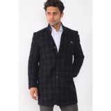 Dewberry PLT8367 Lacivert Desenli Erkek Palto