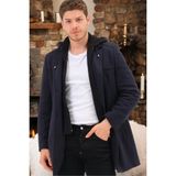 Dewberry PLT8371 Erkek Palto Açık Diagonal Lacivert Uzun Kol Orta Kalınlık Düz Desen - 166-Lacivert - XL