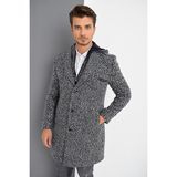 Dewberry Plt8371 Erkek Palto Uzun Kol Yün Polyester Lacivert Düz Beden M Şık Tasarım