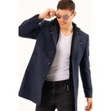 Dewberry PLT8376 Dewberry Erkek Palto-Desenli Lacivert - M