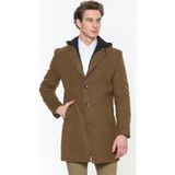 Dewberry PLT8376 Erkek Palto Camel Yün Karışımlı Dış Giyim - XL