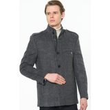 Dewberry PLT8378 Dewberry Erkek Palto-Açık Desenli Antrasit - Açık Antrasit - M