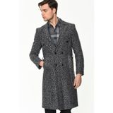 Dewberry PLT8382 Lacivert Desenli Erkek Palto