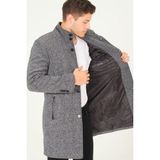 Dewberry PLT8386 Siyah Gri Erkek Palto