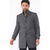 Dewberry PLT8391 Dewberry Erkek Palto-Desenli Gri - 3XL
